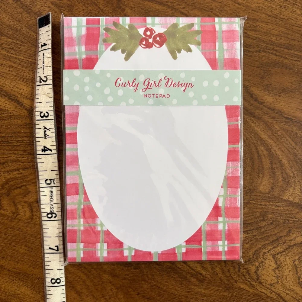 Curly Girl Design Notepad Plaid Stationery Writing‎ Pad Office School Supply